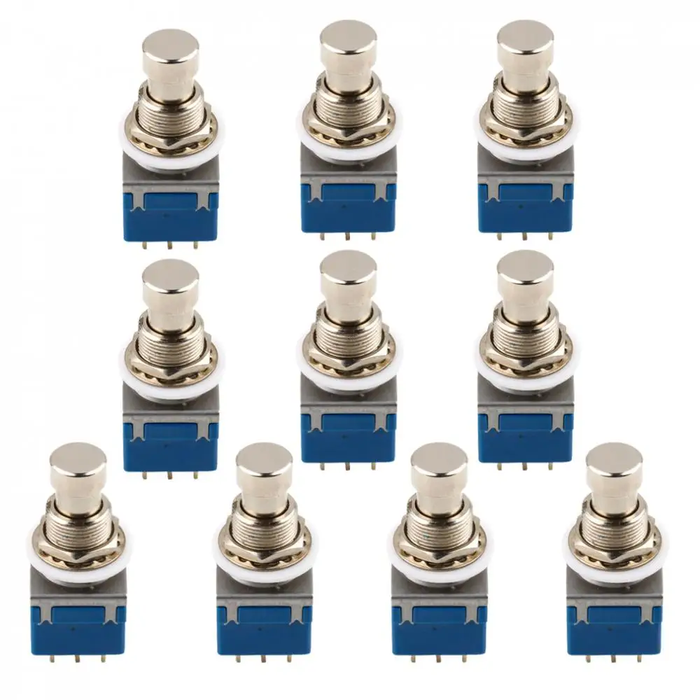 9-pin Electric Bass Guitar Effects Stomp Switch Footswitch Blue Pack of 10