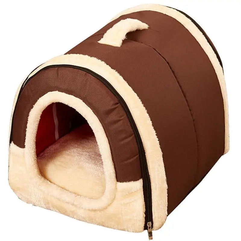 Pet Dog House Nest With Mat Foldable Pet Dog Bed Cat Bed House For Small Medium Dogs Travel Kennels For Cats Pet Products