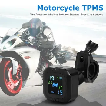 

Wireless Motorcycle Tire Temp Pressure Monitoring System Universal Tire Pressure Detector Tpms Tyre + 2 Sensor Waterproof