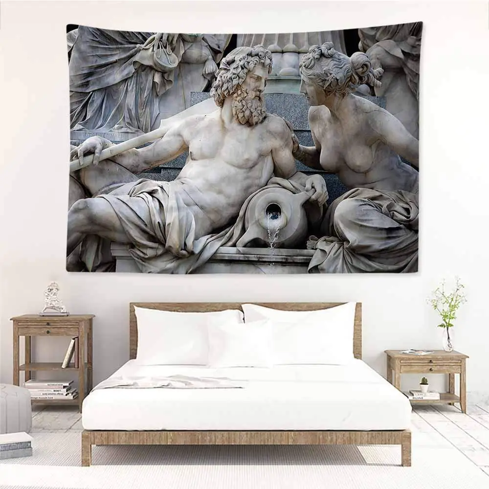 Sculptures Male Female Fountain Living Room Background Decorative