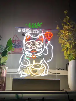 

Green Alphabet Letter Imitative Custom Acrylic LUCKY CAT Neon Sign