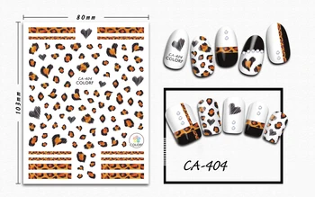 

3D Nail Sticker Yellow Leopard Print Design Stickers for Nails Manicure Sticker Decals Decoration Nail Art Sticker Accessories