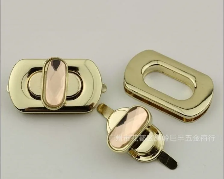 

(10 Pcs/lot) Wholesale Handbag Hardware Accessories New Handbag High-grade Metal Plating Diamond Twist Lock