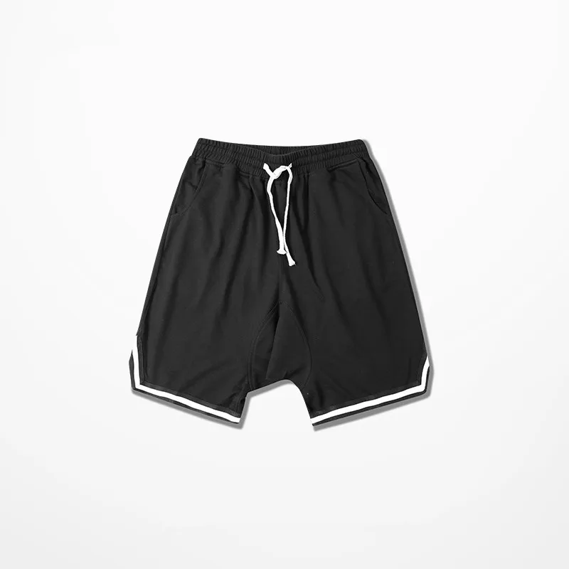 Men Drawstring Casual Joggers Loose Summer Shorts High Quality Hip Hop Streetwear Solid Elastic Waist Cotton Mens Beach Shorts