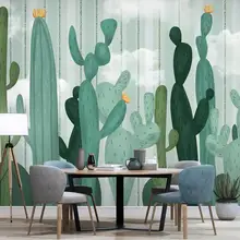 Европейские тропические Обои фреска ручной работы креативная 3D настенная бумага лист тропического леса фрески контактная бумага кактус растительная бумага s