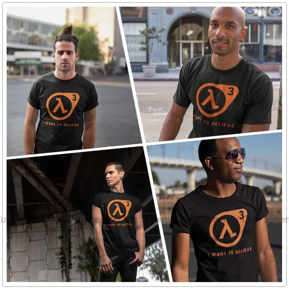 Футболка Half Life в половину меньше 3 я хочу верить футболка 100 процентного хлопка