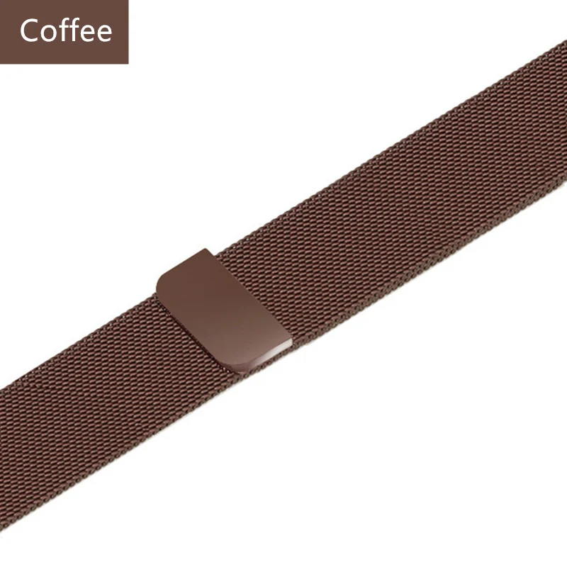 Coffee Миланская петля для Apple Watch ремешок 44 мм 40 мм iWatch ремешок 42 мм 38 мм браслет для часов из нержавеющей стали Apple watch 5 4 3 2 - Цвет ремешка: Coffee