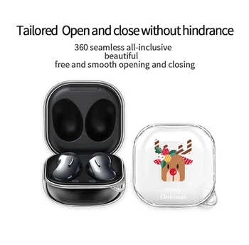 

Christmas Earphone Case For Samsung Galaxy Buds Live Wireless Bluetooth Headphone Clear PC Shockproof Case For Buds Live Cover