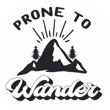 

16*15.2cm Prone To Wander Car Sticker Decal Mountain Hikes Rear Window Car Sticker Body Decal