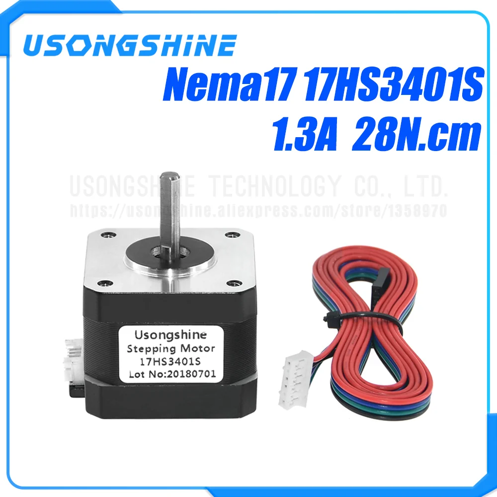 Шаговый двигатель 17HS3401S Nema 17 1 шт. 4 свинцовый 42 Мотор 42bygh 1.3A 1.6A CE ROSH iso для лазерного