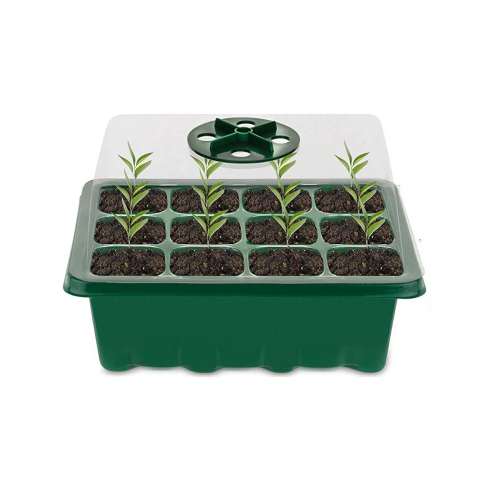 Hydroponic Germination Tray Seedling Box 1-10pcs 12 Hole Seed Starter Seedling Trays Flower Plant Germination Grow Box Nursery Pots Greenhouse Gardening Mini Propagation
