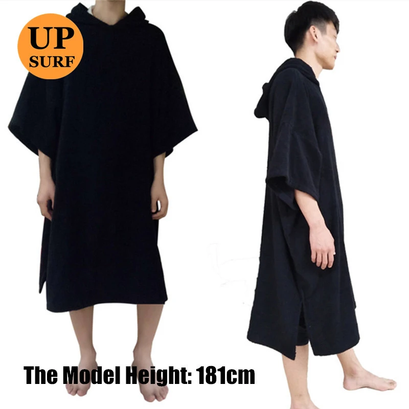 surf poncho Wetsuit Changing Robe Poncho with hood for Swim, Beach sports 320GSM terry cloth 100% cotton oversize adult