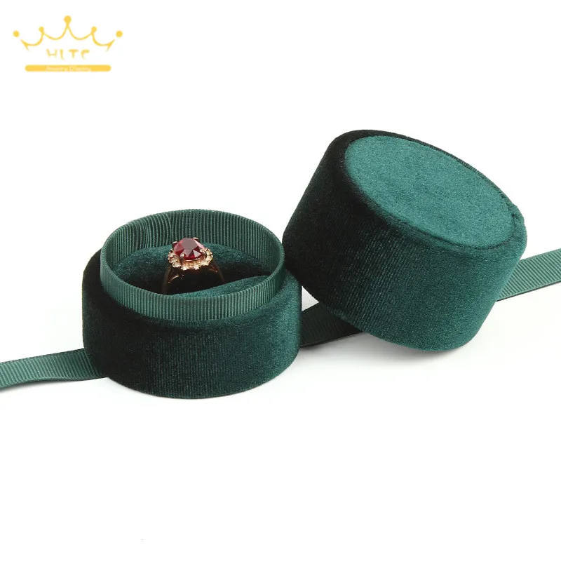 Green Ring Box Высокое качество коробка для колец кулон ювелирный магазин подарочная упаковка коробка серьги ожерелье держатель бархат ювелирные изделия Органайзер 1 шт - Цвет: Green Ring Box