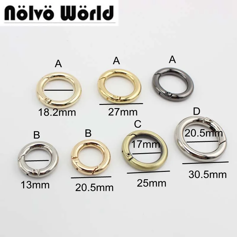 Nolvo World 50pcs 5 colors 4 size 13mm 17mm 18.2mm 20.5mm bags small open rings hanger accessories metal alloy opened ring