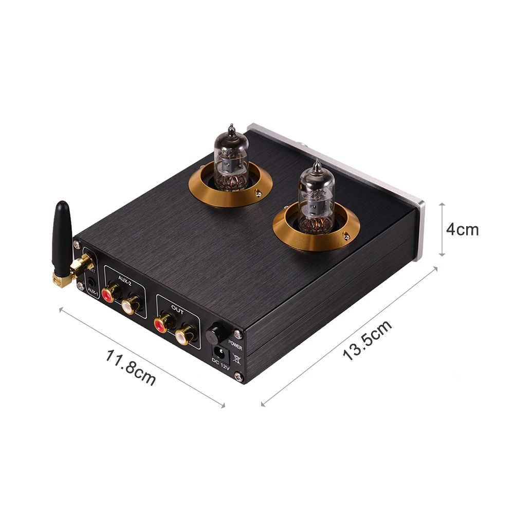 Мини HiFi цифровой аудио предусилитель Стерео предусилитель с двойным 6J2 Вакуумными Трубками BT AUX входы управления высокими басами