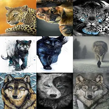 

Full Drill 5D DIY Diamond Painting "Leopard Tiger" Diamond Embroidery Cross Stitch Rhinestone Mosaic Painting