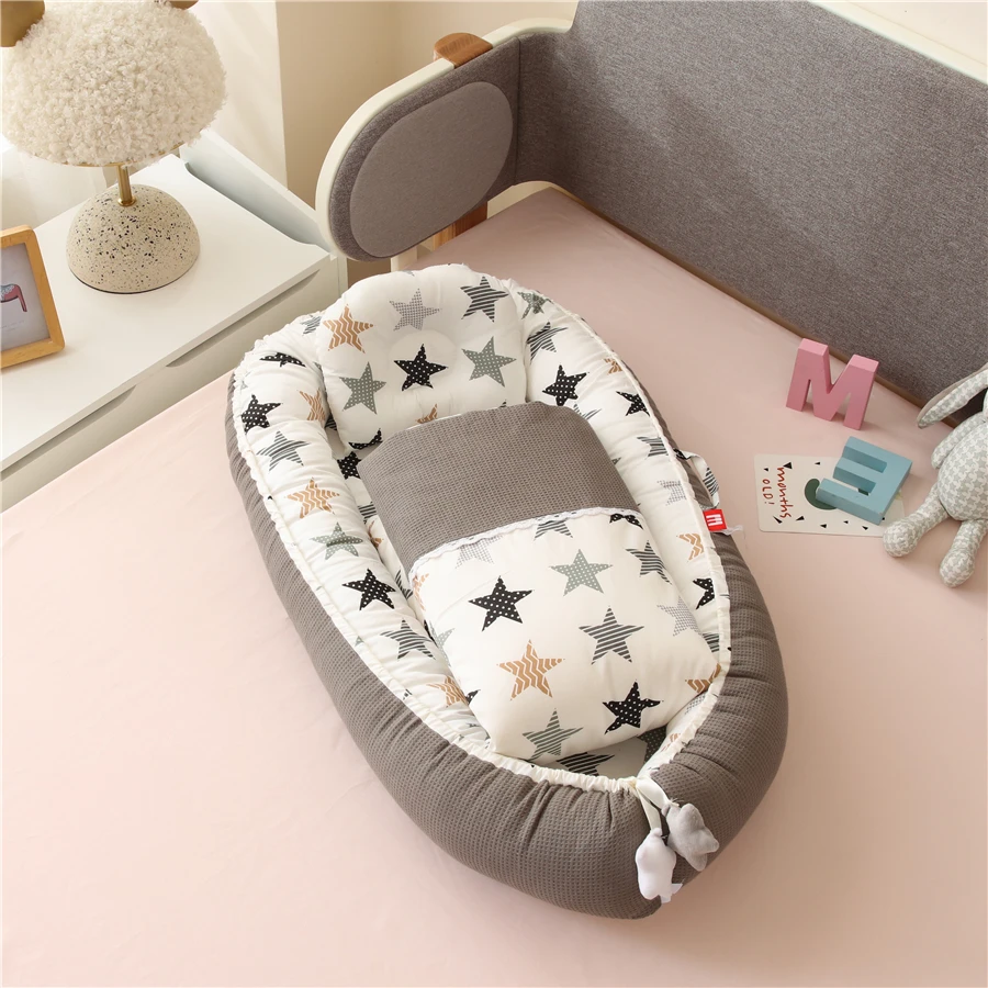 50x85cm De Algodao Berco Do Bebe Com Colcha Portatil Bebe Ninho Malha Berco Cama Da Crianca Para O Bebe Cunas Para El Bebe Bercos Aliexpress