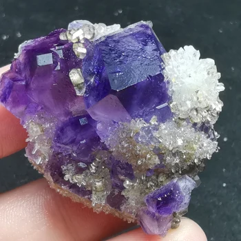 

35.1gNatural rare Tanzanian blue purple fluorite mineral specimen stone and crystal healing energy CRYSTAL QUARTZ GEM