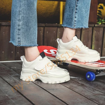 

Fashion sneakers ladies sneakers platform shoes apricot sneakers wedges PU ladies casual shoes Zapatillas Mujer