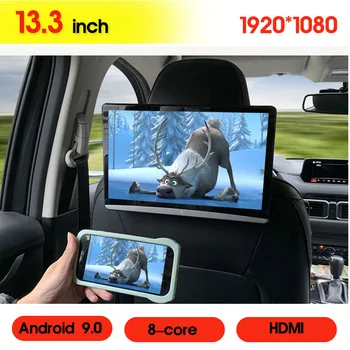 

KANOR 13.3 Inch Car Headrest Monitor Android 9.0 2GB+16GB 1920*1080 4K Touch Screen WIFI/Bluetooth/USB/SD/HDMI/FM/Mirror Link