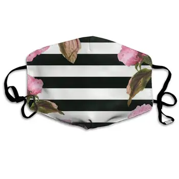 

Mouth Mask Striped Flowers Print Masks Breathable Adjustable Windproof Mouth Muffle Camping Running for Women and Men Sportsmask