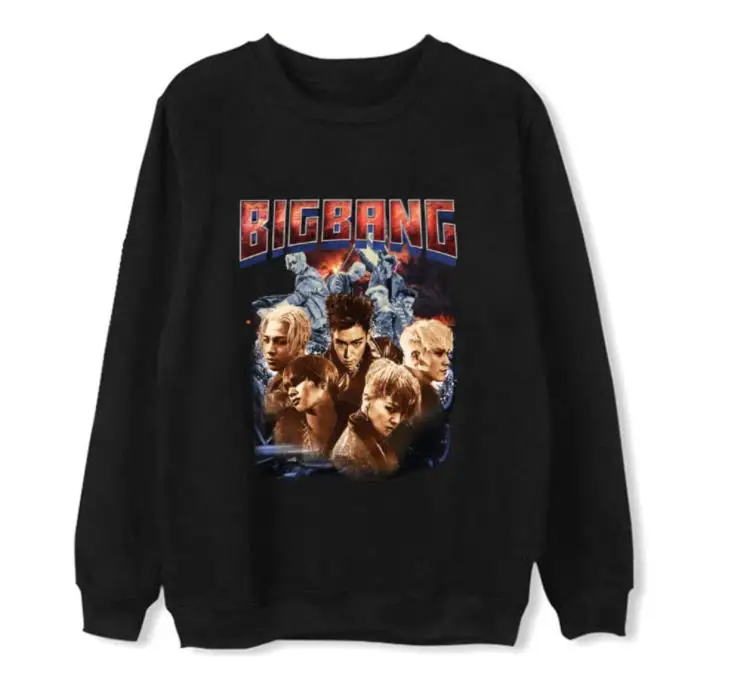 fleece Новое поступление, толстовка с круглым вырезом и принтом bigbang g-dragon, унисекс, модный флисовый/тонкий пуловер, толстовки с круглым вырезом - Цвет: fleece