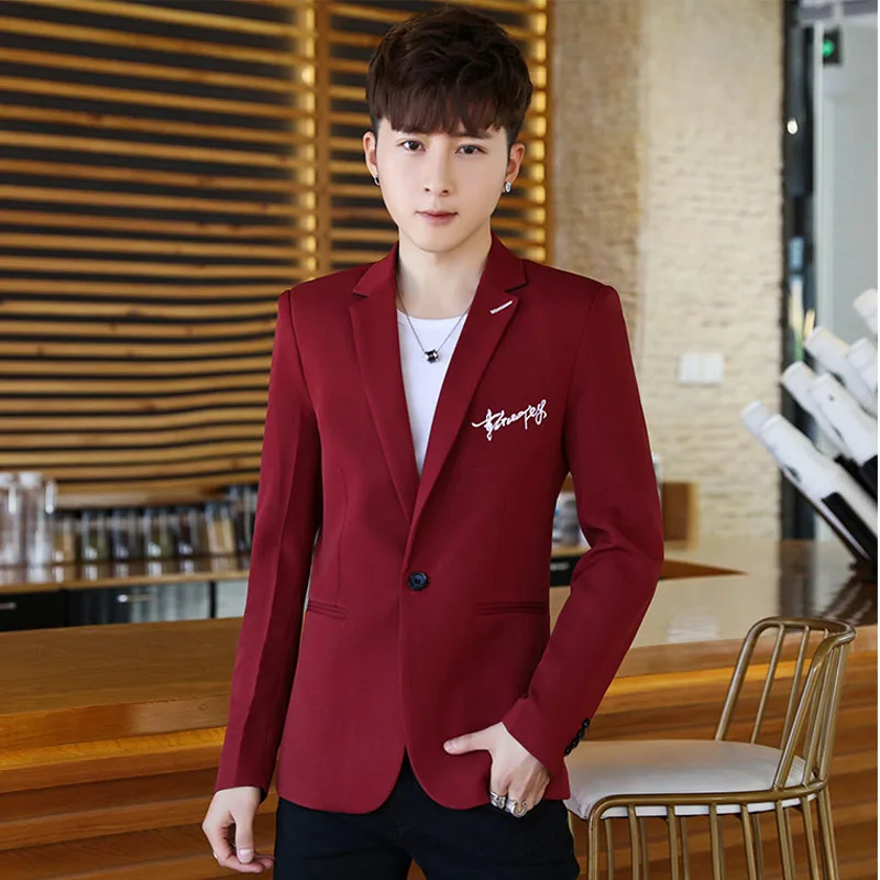 Men Blazer 2019 New Arrival Spring And Autumn Male Leisure Suit Young Slim Outerwear Student Single Button Korean Style X04 Men Blazer 2019 New Arrival Spring And Autumn Male Leisure Suit Young Slim Outerwear Student Single Button Korean Style X04
