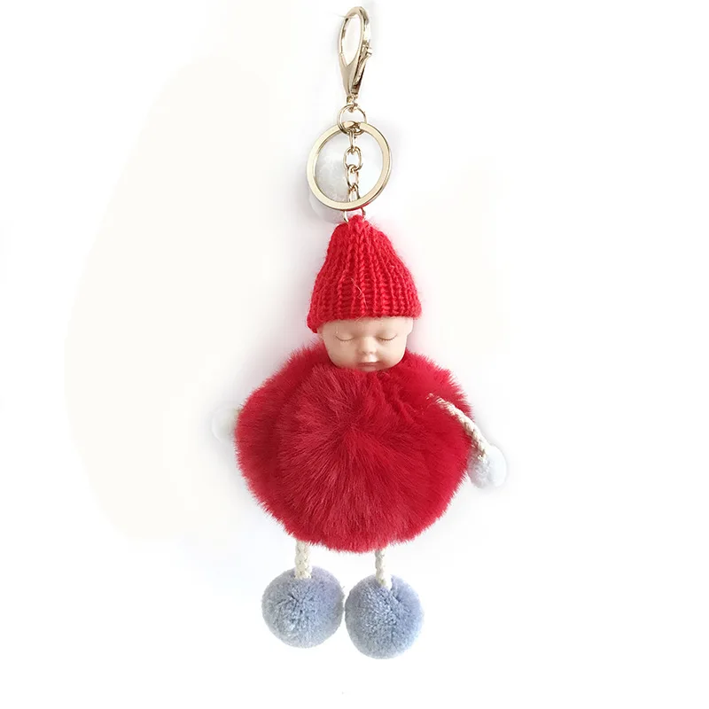 Плюшевая Милая Спящая кукла помпон брелок милая дамская сумка подвеска