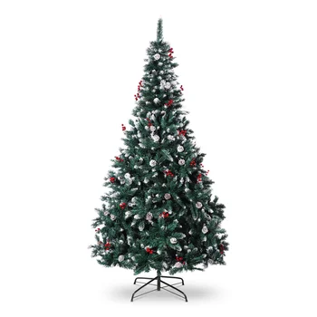 

UNOMOR 2.1m Artificial Eco-friendly Simulation Christmas Tree Xmas Tree with Red Berries