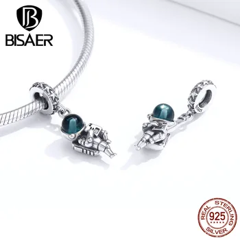 

BISAER Astronaut Pendant 100% 925 Sterling Silver Astronaut Dream Beads Charms For Bracelets Original Silver 925 Jewelry HVC202