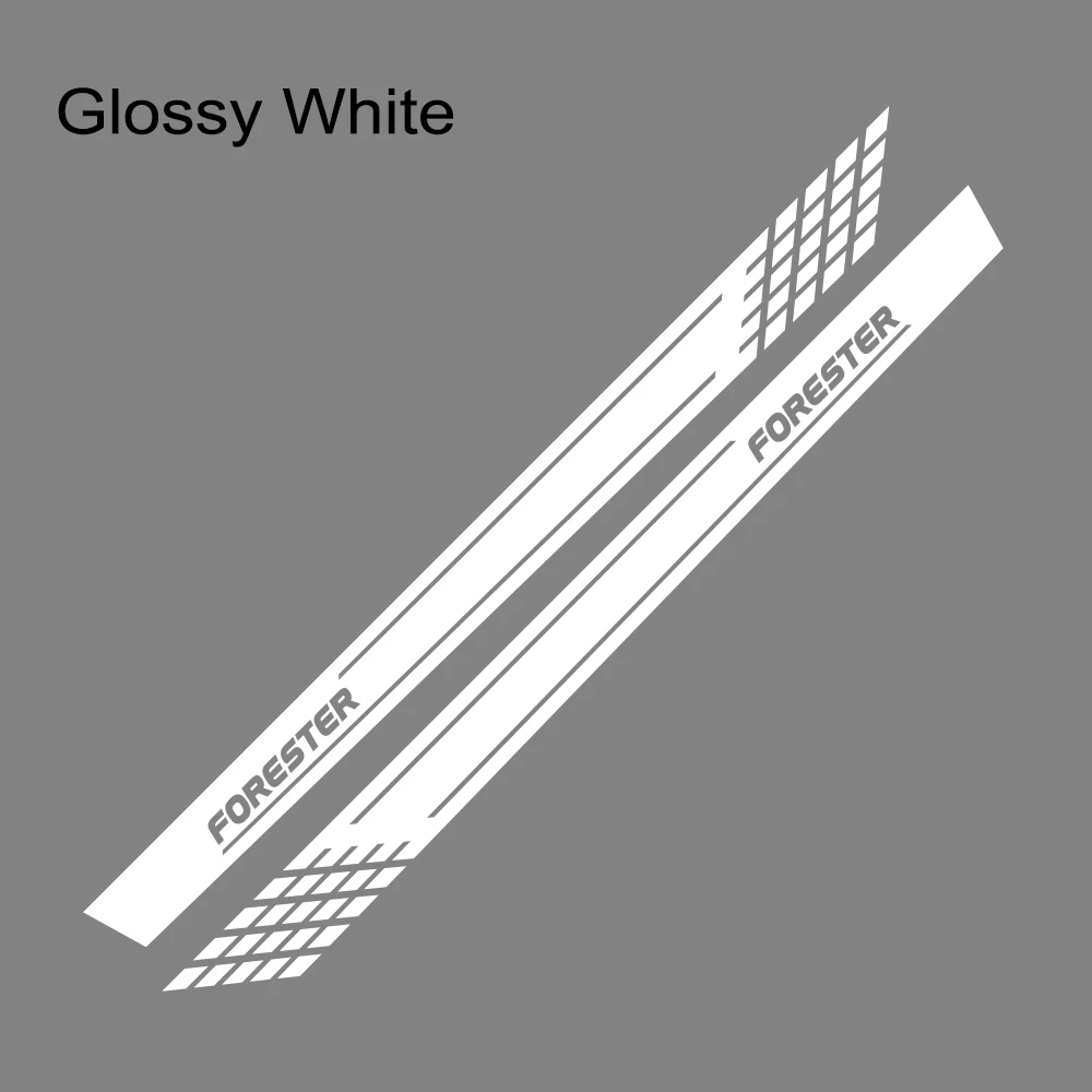 Glossy White Для Subaru Forester XV Outback автомобиля длинные боковые юбки наклейки украшения DIY виниловая пленка авто Спорт Стайлинг наклейки аксессуары для автомобиля - Название цвета: Glossy White