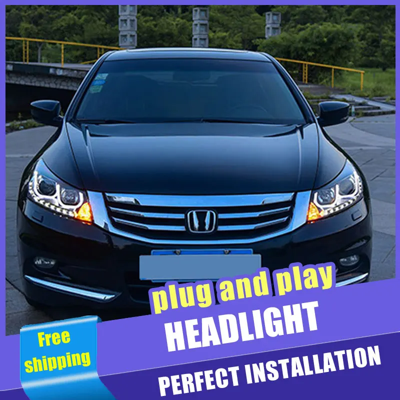Автомобильный стиль светодиодный фары для Honda Accord 2010-2012 для Accord Головной фонарь светодиодный DRL Объектив двойной луч H7 HID Xenon bi xenon объектив