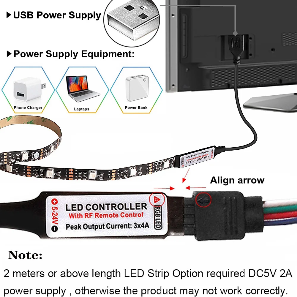 SMD 5050 USB СВЕТОДИОДНЫЙ светильник лента RGB гибкий неоновый фон ТВ ПК светодиодный s