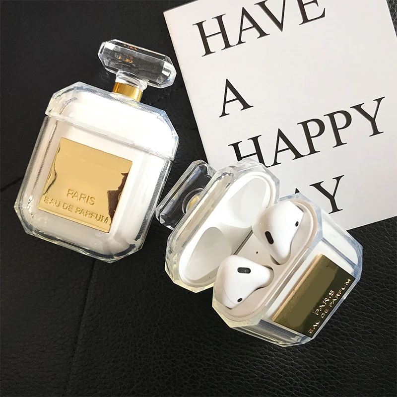 Силиконовый чехол в виде флакона духов для airpods, защитный чехол для наушников, Bluetooth, беспроводной Чехол для наушников, чехол для зарядки