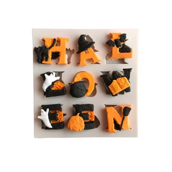 

Halloween Letters Silicone Baking Mold Non-Stick Fondant Mold for Cake Fondant Chocolate