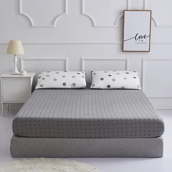 

100% Cotton Mattress Protector Cover for Bed Printed Bed Sheets With Elastic Band Fitted Sheet Bed Linens 180X200CM