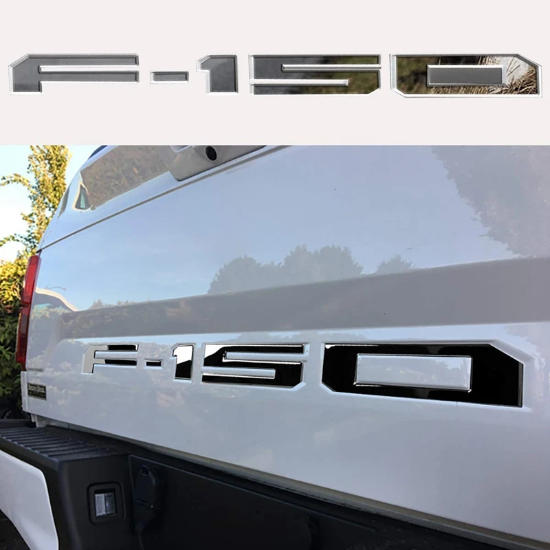 Клей F150 накладные буквы для багажника, 3D эмблема F150, наклейка на заднюю дверь буквы для F150(хром