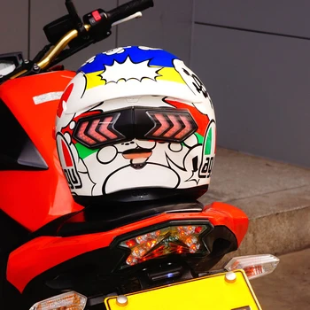 

Warning Universal Outdoor Motorcycle Wireless Smart Turn Signal ABS Helmet Light Brake Indicators Led Accessories Waterproof