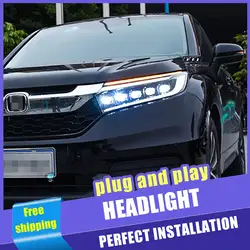 2 шт. автомобильный стиль светодиодный фары для Honda accord 18-19 для accord головной лампы светодиодный DRL Объектив двойной луч H7 HID Xenon Биксеноновые