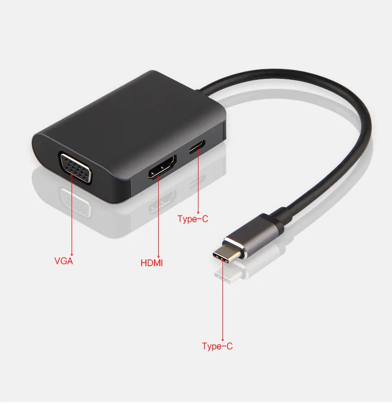 Ajiuyu USB C HDMI кабель Тип C к HDMI VGA разъем адаптера USB-C HDMI конвертер type-C Thunderbolt 3 док-станция для MacBook Pro Air Multi