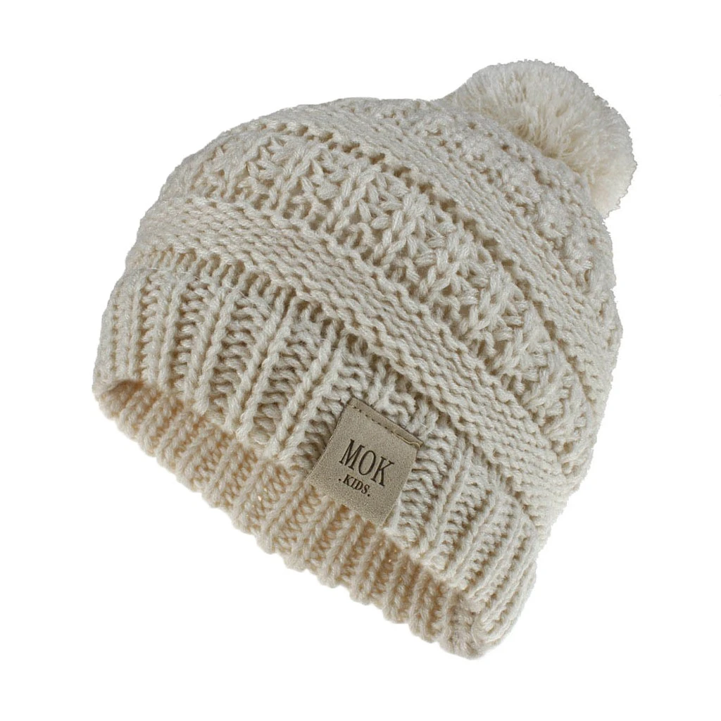 New Fashion Newborn Cute Baby Beanies Boys Girls Winter Keep Warm Hat Kids Knitted Wool Hemming Hat Fit Boy Cap Knitted 904