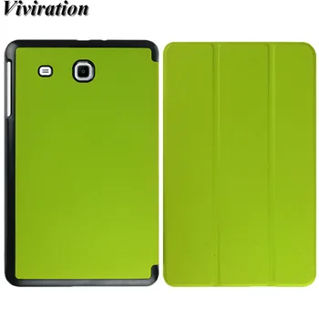 

For Samsung Galaxy Tab E 9.6 Inch SM-T561 T560 T561 9H Tempered Glass Screen Protector Hot Smart PU Leather Tablet PC Case Cover