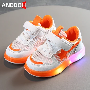 

Size 21-30 Luminous Sneakers for Boys Children Led Non-slip Sneakers Girls Shoes with Light Baby Breathable Glowing Casual Shoes