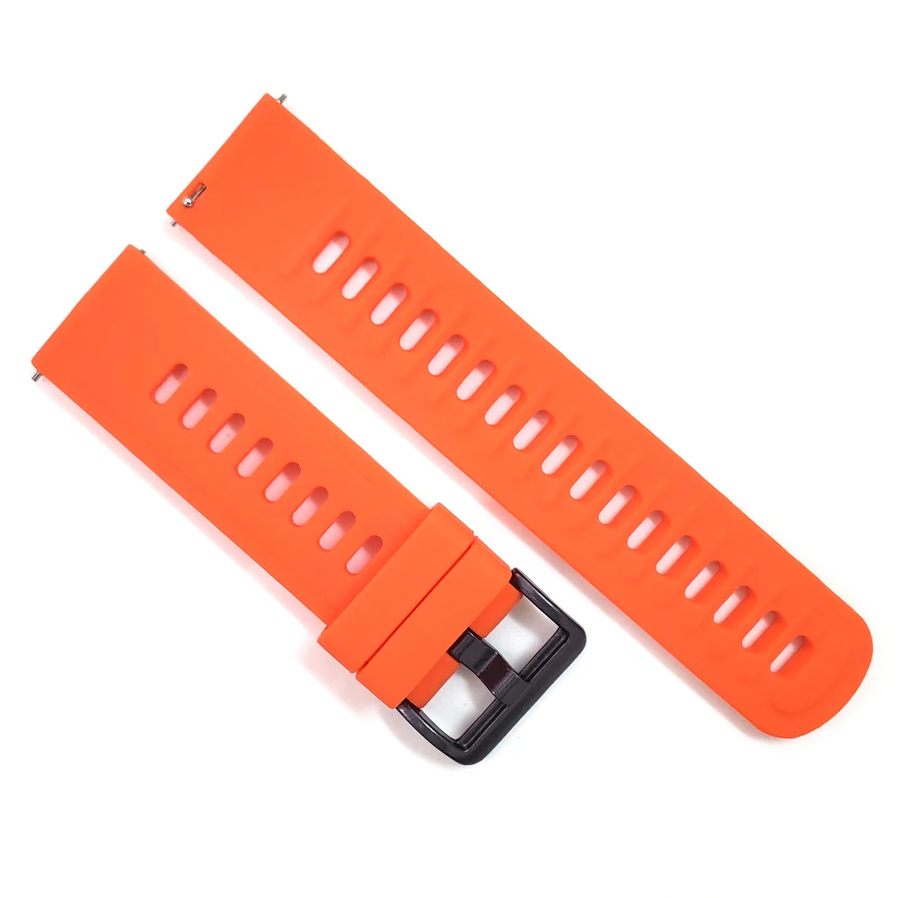 Orange red Ремешок для часов Xiaomi Huami Amazfit Смарт-часы силиконовый ремешок для Amazfit Bip GTR 47 мм 42 мм GTS Pace Stratos браслет - Цвет ремешка: Orange red