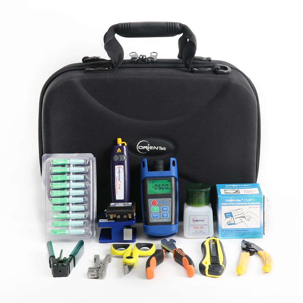 

Orientek TFH-11DSC FTTH Fiber Optical Splicing Tool Clean Kit Optic Power Meter Fiber Cleaver Visual Fault Locator VFL By FEDEX