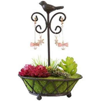 

Iron Frame Potted Bird Language Floral Jewelry Rack Creative Indoor Home Decoration Ornaments