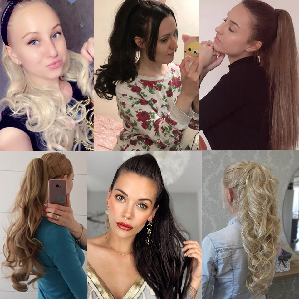 S-noilite Syntheitc Big Grab Ponytail Hair Extension Claw Clip In Ponytail Extension Hair Fake Hairpiece For Women Daily Party