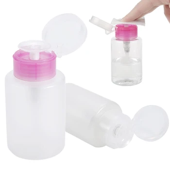 

1Pc 150ml Nail Art UV Gel Cleaner Container Tool Empty Plastic Nail Polish Remover Alcohol Liquid Press Pumping Bottle