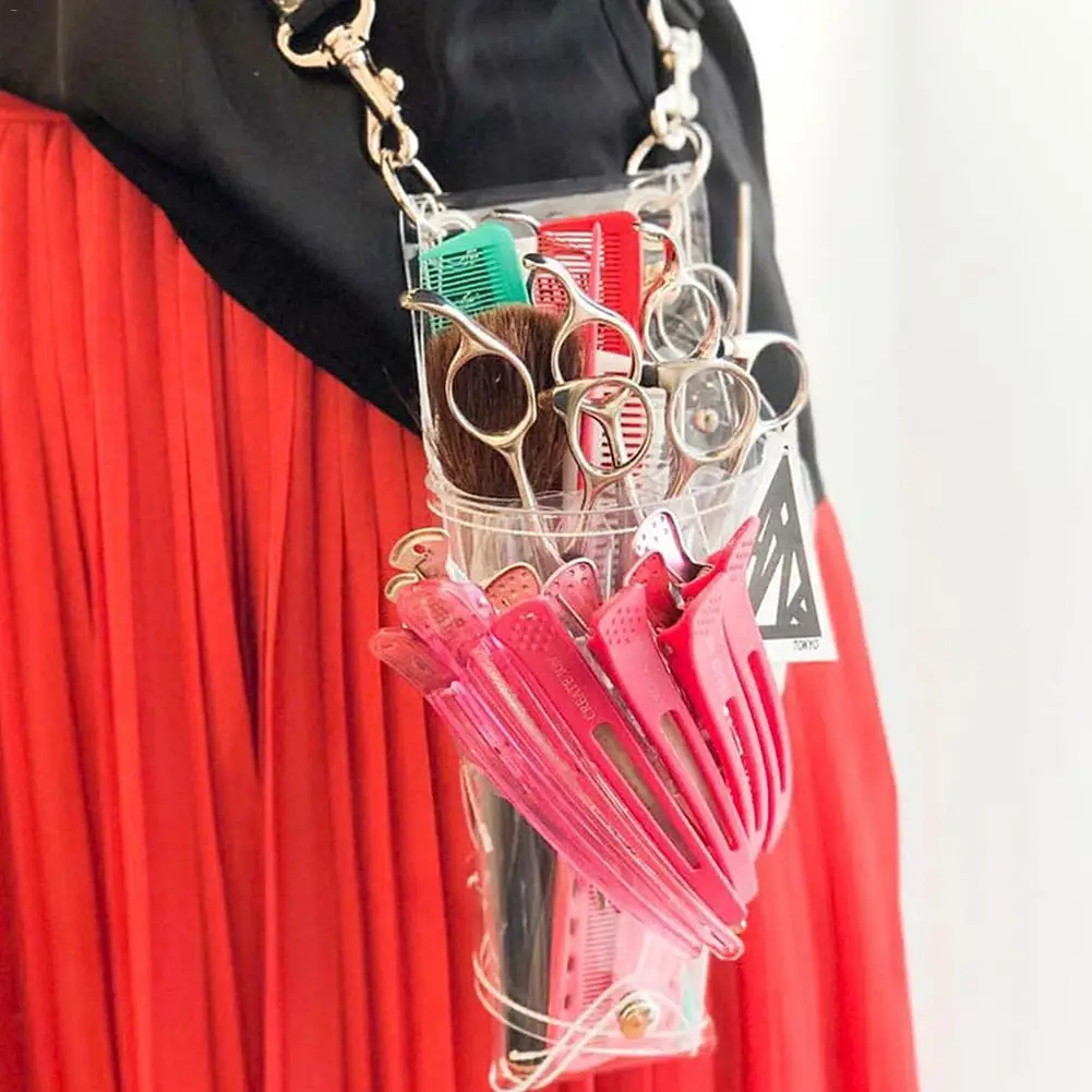 Прозрачные ножницы слинг мешок волос стилист Карманный личности инновационные модные высокого класса парикмахерский комплект