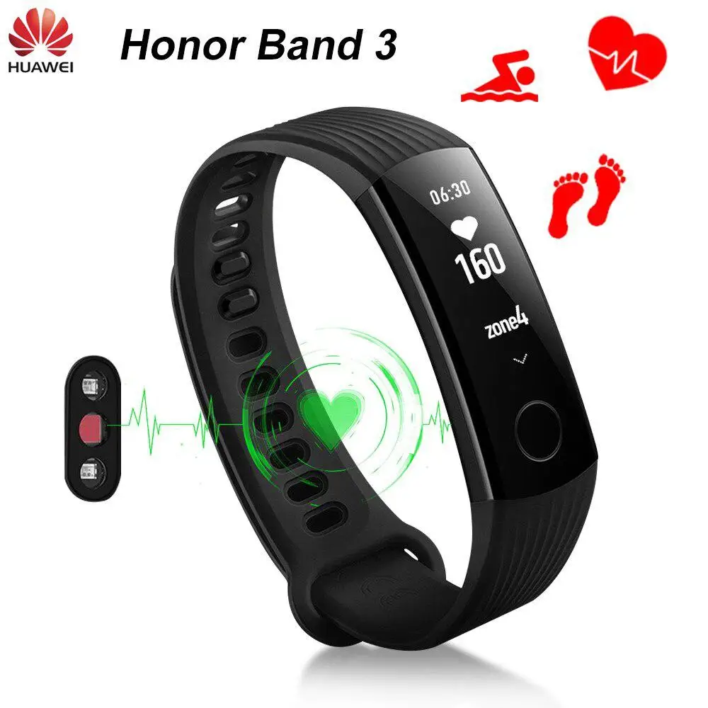 Для huawei Honor Band 3 Смарт-браслет для плавания водонепроницаемый смарт-браслет монитор сердечного ритма фитнес-трекер